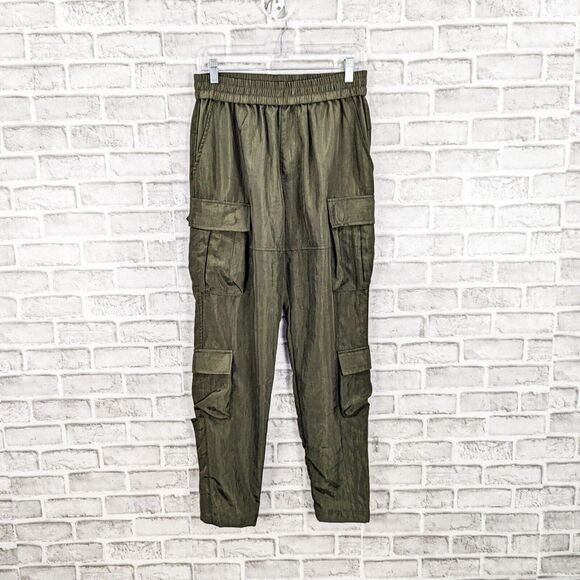 RICHIE LE Collection Nylon Cargo Pants in Green size Medium - Picture 1 of 7